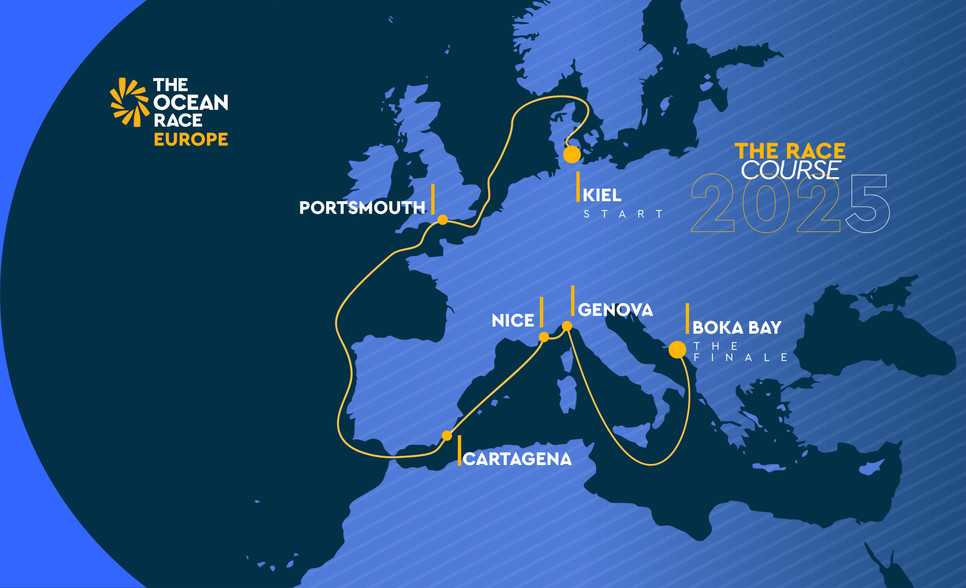 Karte mit der Route des Ocean Race Europe