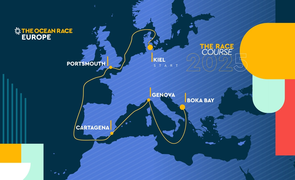 Karte mit der Route des Ocean Race Europe