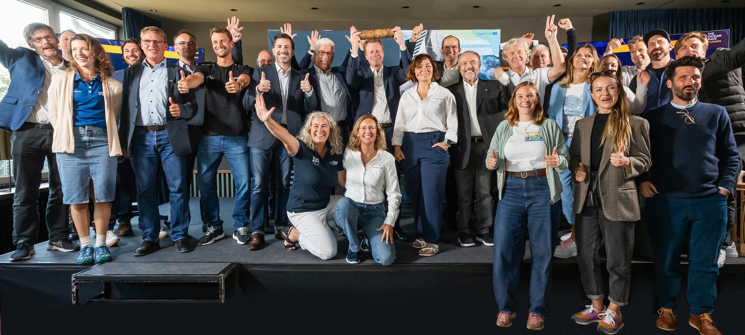 all participants on stage