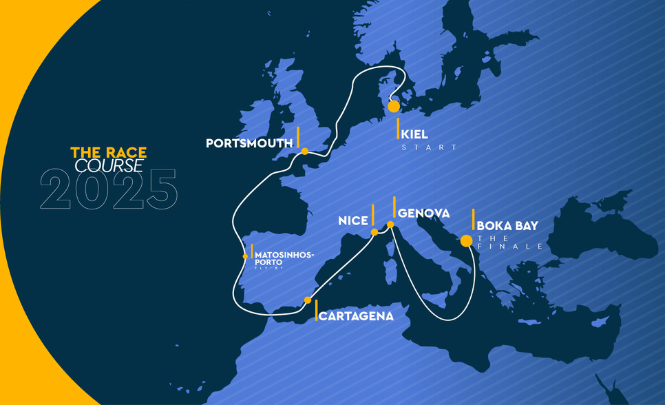 Karte mit der Route des Ocean Race Europe